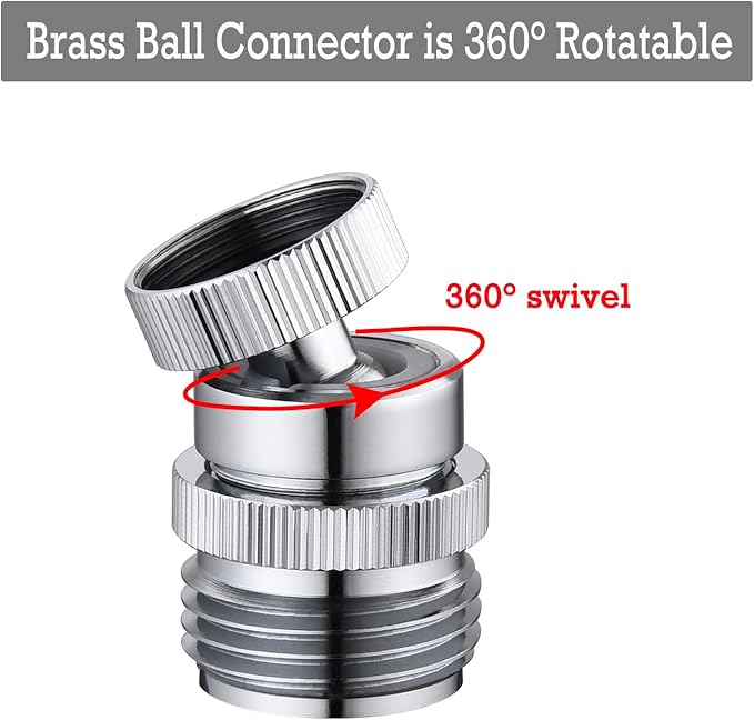 Faucet Adapter with Aerator, Sink Faucet to 3/4" Garden Hose Adapter, Swivel Faucet Adapter Kit, Faucet Adapter to Garden Hose for Kitchen Bathroom