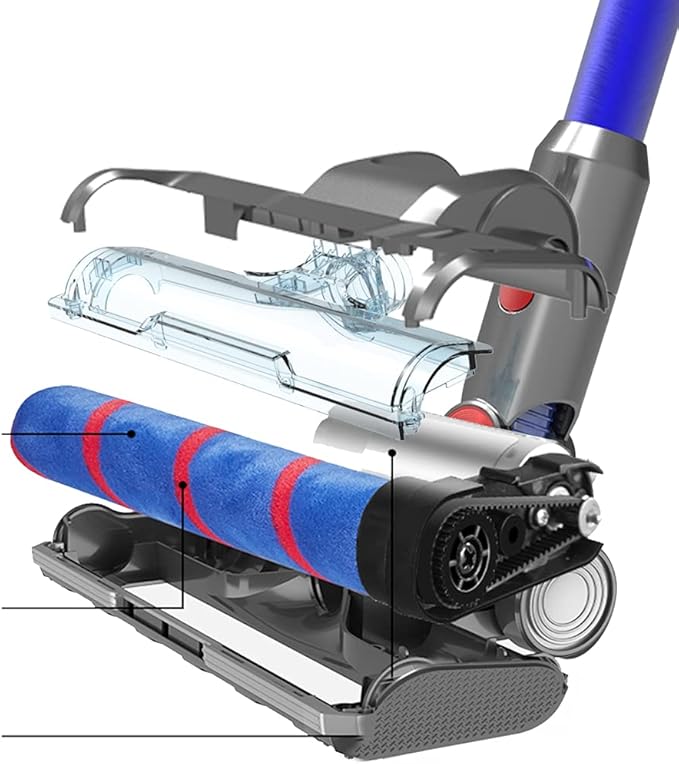 Vacuum Soft Roller Brush Head Replacement for Dyson V7 V8 V10 V11 V15 Hardwood Floor Attachment with 4 LED Lights [v10 Slim, v12, sv18, Ball Series Not Compatible]