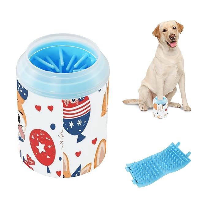Dog Paw Cleaner Cups for Dogs Pet Foot Washer Paw Scrubber for Medium Small Dogs Cats Cleaning Cup Stars Cute Dogs