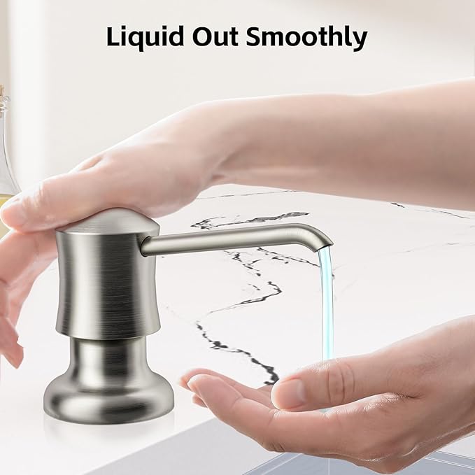 Samodra Sink Soap Dispenser and Extension Tube Kit, ABS Pump Head Bronzed Built in Design with 47” Extension Tube to Soap Bottle, No More Messy Refills(No Bottle)
