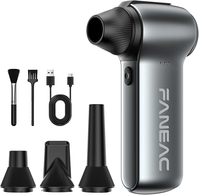 X115 Compressed Air Duster - 130000RPM Ultra Power Electric Air Duster, 3-Gear Speed Mini Dust Blower for Computer, Keyboard, Electronics Indoor and Outdoor