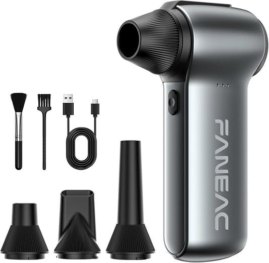 X115 Compressed Air Duster - 130000RPM Ultra Power Electric Air Duster, 3-Gear Speed Mini Dust Blower for Computer, Keyboard, Electronics Indoor and Outdoor