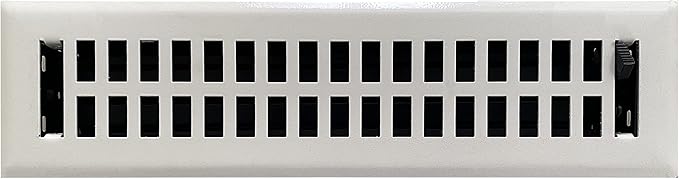 Empire Register Co, Premium Home Vent Covers - 2x12 inch, Modern Contemporary Design, White Finish, Heavy Duty Air Flow Direction Floor Registers, Metal Damper Attached