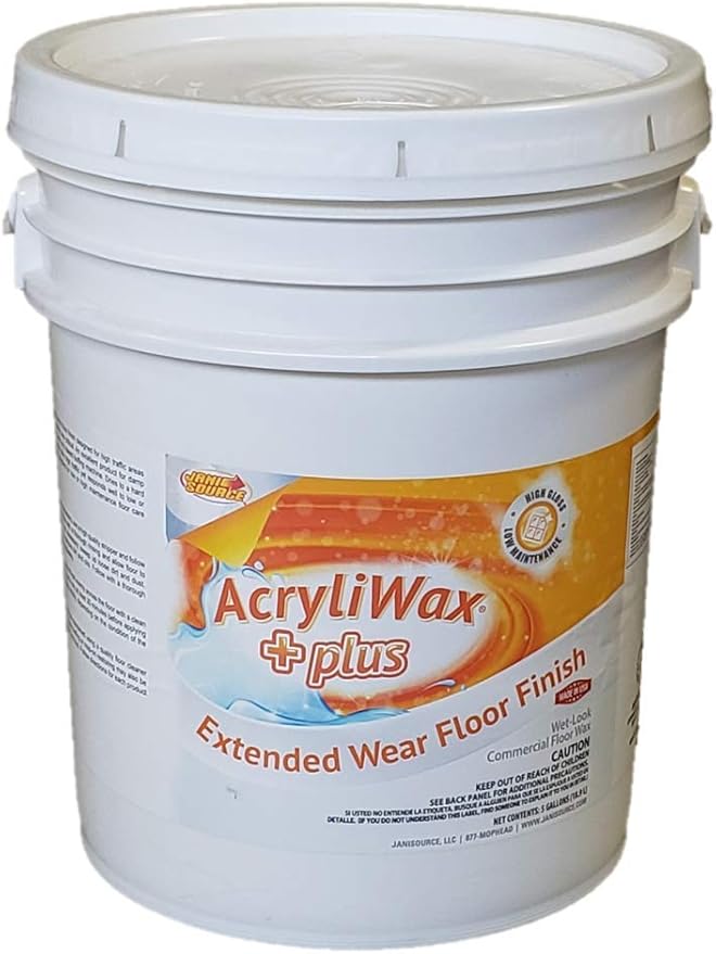 Acryliwax Plus High Gloss Durable Commercial Floor Wax& Finish, 5 Gallon…