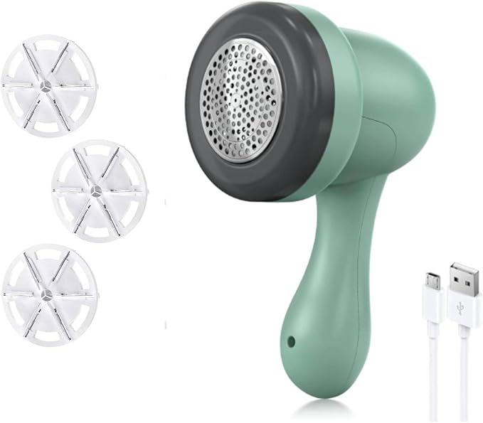 Fabric Shaver, Lint Remover for Clothes, Electric Lint Remover with 3 Replaceable Blades, Removes Fabric Pills, Rechargeable Sweater Defuzzer Pill Remover, Depiller Effectively Remove Pills