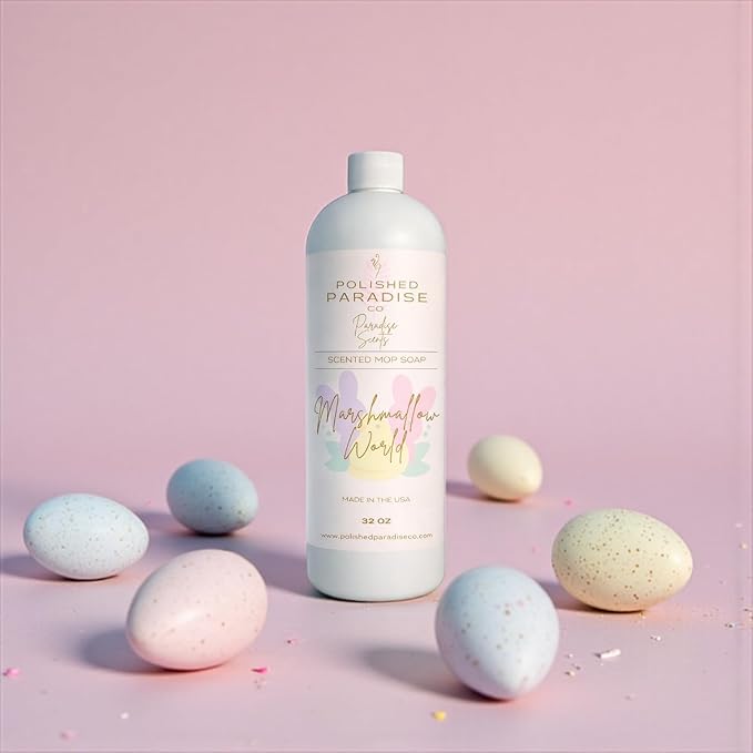 Paradise Scents Scented Mop Soap, Easter Holiday Floor Cleaner, Made in USA, 32 Oz (Vanilla Marshmallow World)