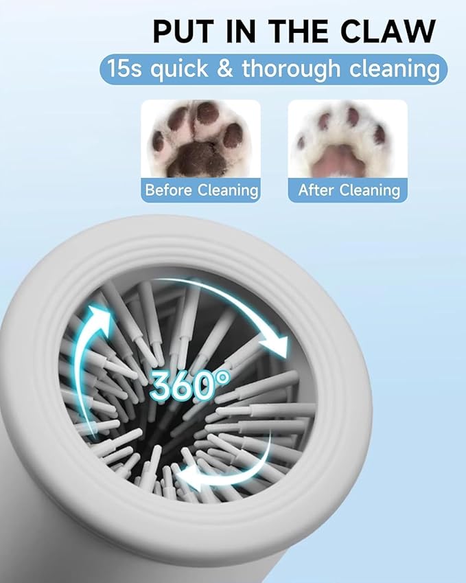 Automatic Dog Paw Cleaner for Dogs，Electric Dog Foot Paw Washer Cup and Massager，2 Speeds for Thorough Cleaning and USB Rechargeable,Pet Paw Feet Cleaner for Small Medium Dogs Cats (Blue)
