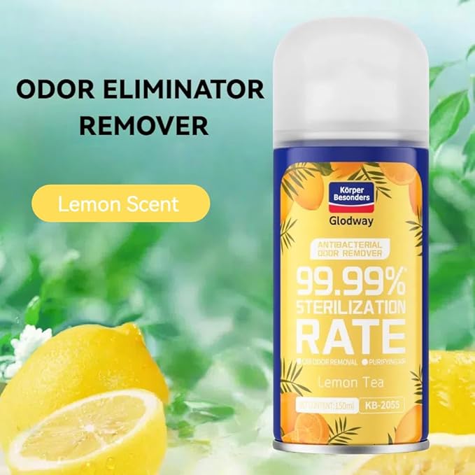 Glodway Air Refresher,Odor Eliminator Remover Spray,Odor Remover,Lemon Long-Lasting Scent For Home,Couch,Mattress,Furniture, bathroom,Fabrics & Trash,6 Ounce,4 pack