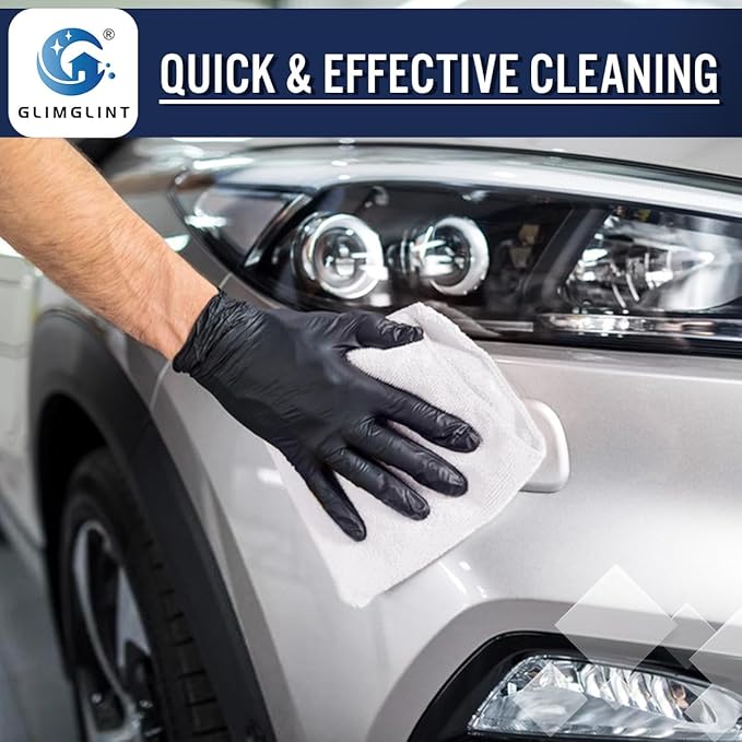 GLIMGLINT White Microfiber Cleaning Cloth,150PK Reusable Cleaning Rags,Highly Absorbent Shop Rags Bulk,All-Purpose Car Cleaning Towels for TV Screen,Kitchen,Bathroom,Restaurant,Garage, 14"X12"