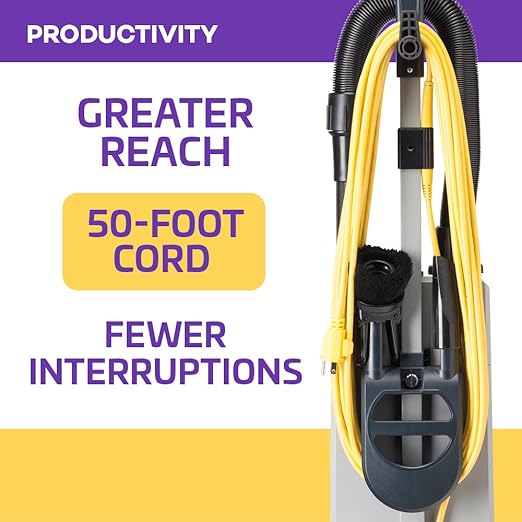ProTeam ProForce 1500XP and 12 Extra Filter Bags Bagged Dual Motor Upright Vacuum Cleaner with HEPA Media Filtration, Commercial Upright Vacuum with On-Board Tools, Corded