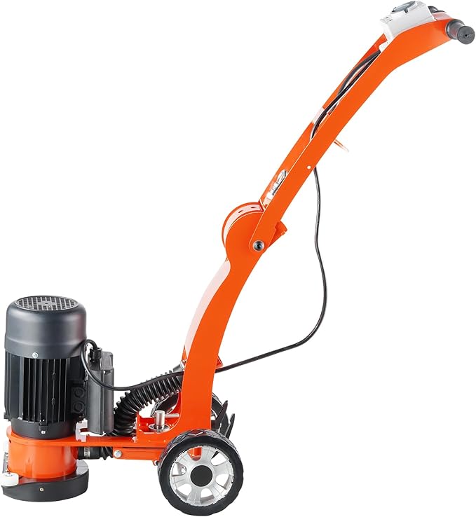 VEVOR Electric Concrete Floor Grinder 7" Walk-Behind Grinder 1.7HP Concrete Floor Polisher, 1300W Grinding Machine, 1720RPM Upgrade Brushless Motor Surfacing Grinder for Granite/Marble/Stones