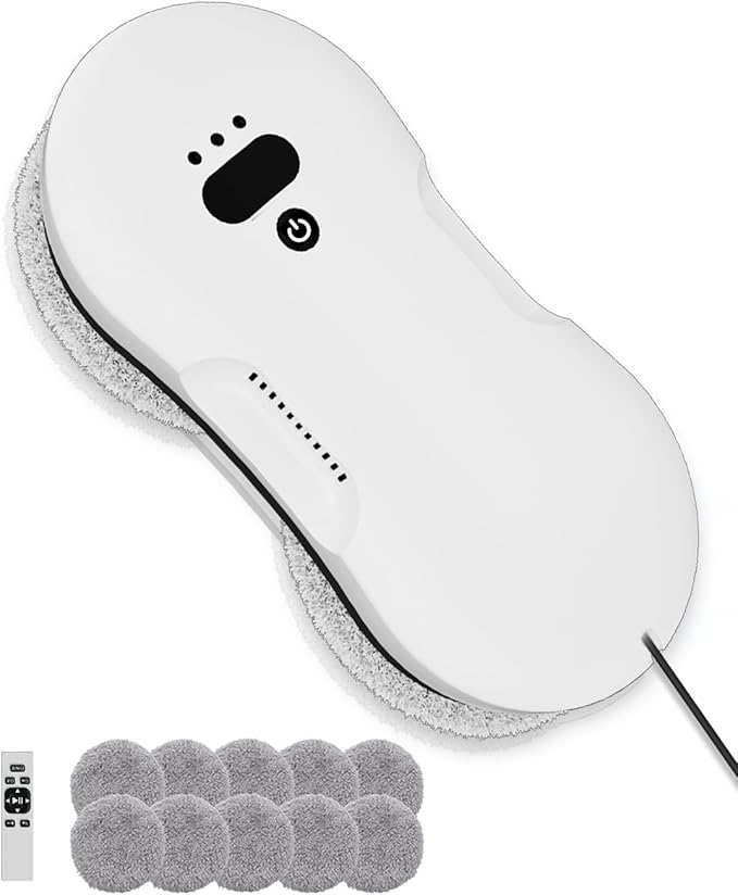 Window Cleaning Robot, Automatic Window Cleaner Robot with Dual Spray, Edge Detection, Intelligent Path Planning, 3000pa Strong Suction, Anti-Drop Protection for Glass