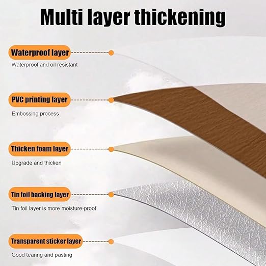 Luxury Thicken Wood Grain Peel and Stick Floor Tiles Self-Adhesive Vinyl Flooring Roll-DIY Easy for Wall and Floor,Hard Surface/Waterproof/Anti Slip (Gray Vinyl Flooring, 17.72 "W x 393.7" L)
