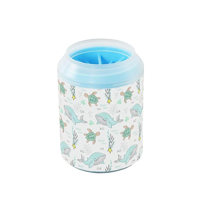 Dog Paw Cleaner Cups for Dogs Pets Foot Washer Paw Scrubber for Medium Small Cats Dogs Cleaning Cup Sea Whale Animals