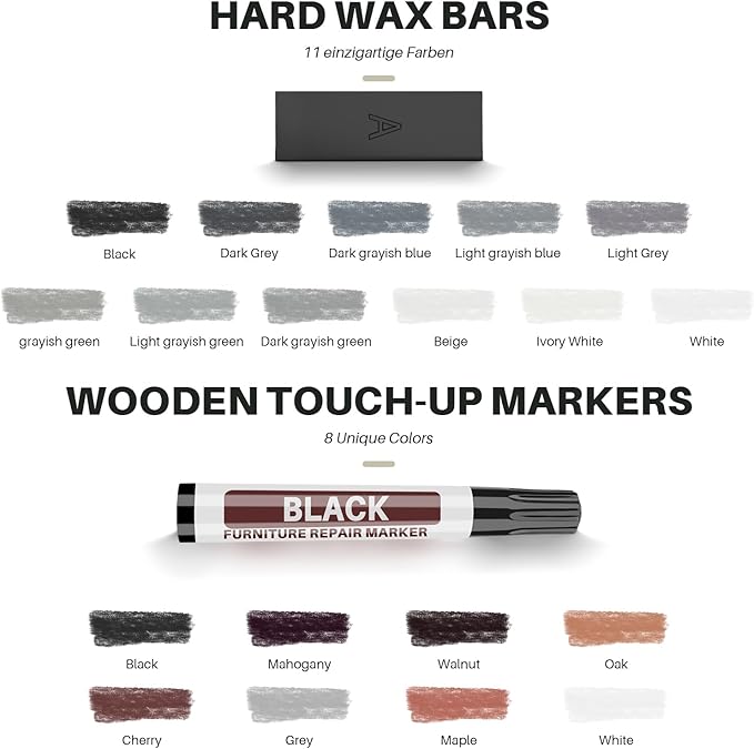 Vinyl Laminate Floor Repair kit with Heat Pen, Linoleum Hardwood Floor Scratch Repair - 11 Colors Floor Wax Wood Marker Restore Scratches, Cracks, Stains,Holes for Wooden Door, Floor, Cabinet, Table