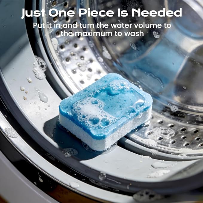 Washing Machine Cleaner Tablets 12Pack, 12-Month Supply Deep Washer Cleaner, for Front & Top Load, Works for HE Washers (12pcs)