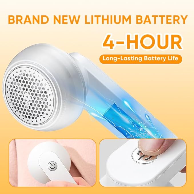 Saker Lint Remover 2026 Plus| Electric Fabric Shaver for Clothing | Type-C Fast Rechargeable Lint Remover Sweater Shaver for Pilling Clothes,Fuzz Fabric,Blankets,Home Decor (White)