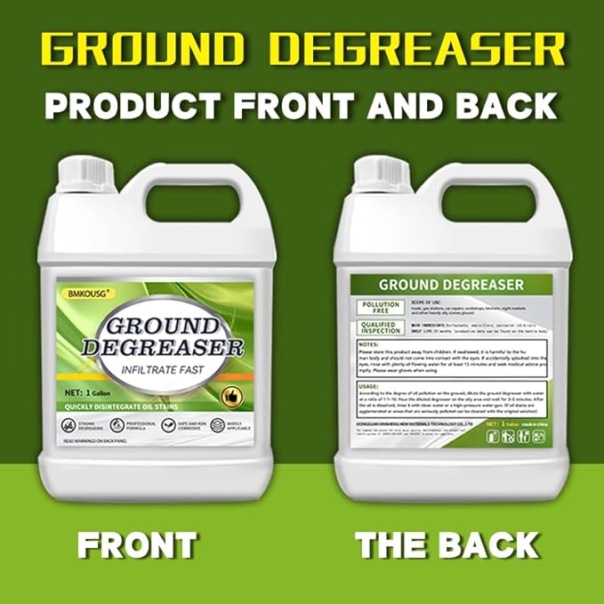 Heavy Duty Degreaser for Concrete & Garage Floors – Fast-Acting Oil Stain Remover for Driveways, Auto Shops, Kitchens | Industrial Strength, Safe on Tile, Stone, Cement | 1 Gallon