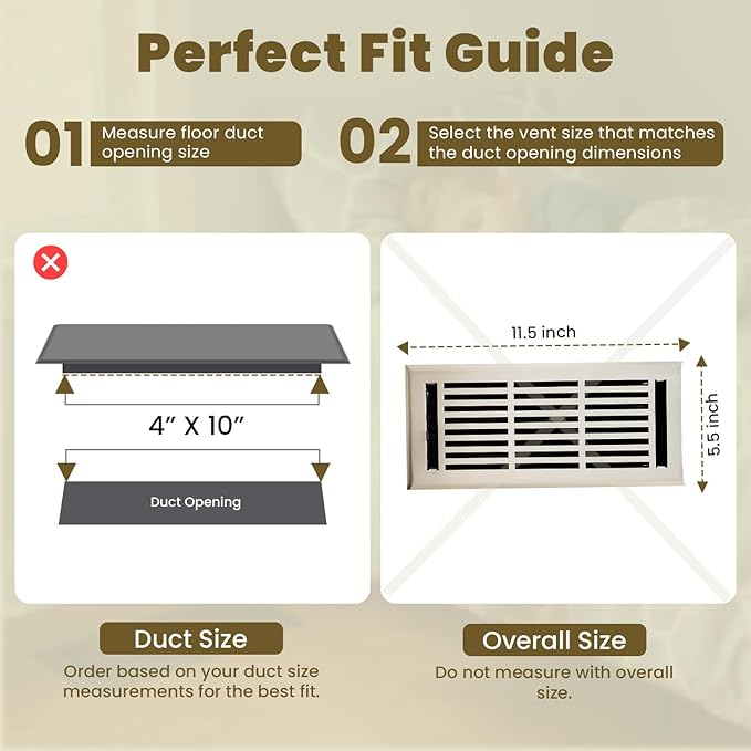 EMPIRE REGISTER CO Linear Design, Heavy Duty Floor Vent Covers, Metal Damper Attached. Vent Covers for Floor only. (Floor, Brushed Nickel, 4 x 10 inch (Pack of 1))