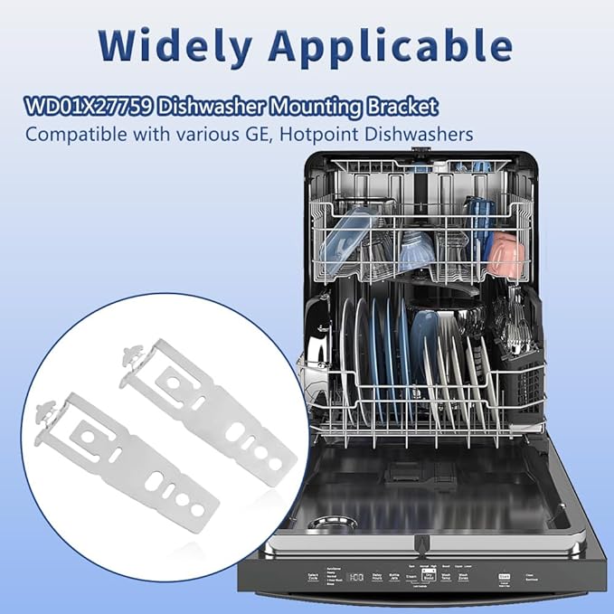 4 Pack WD01X27759 Dishwasher Countertop Mounting Bracket with Screws, Replacement Part Fit for GE, Hotpoint Dishwasher