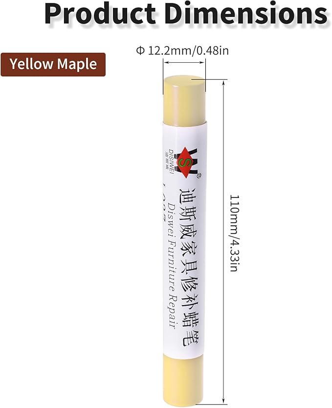 Wood Filler Sticks Yellow Maple Furniture Scratch Repair Crayons Wood Floor Repair Wax Filler Sticks Furniture Repair Wax Crayons for Wooden Furniture, Floors, Cabinets & Tables