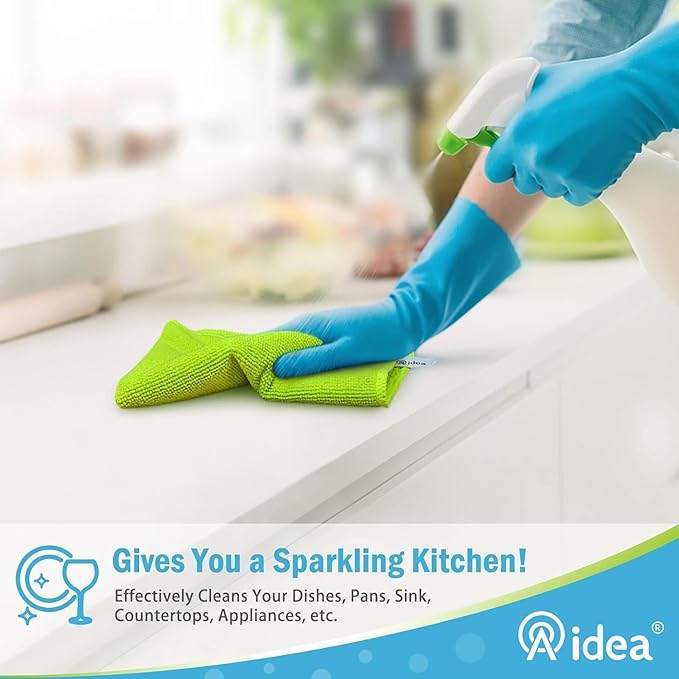 AIDEA Microfiber Cleaning Cloth-8PK, Soft Microfiber Towels for Cars, Absorbent Cleaning Rags, Lint-Free Streak-Free Wash Cloths for House, Kitchen, Window(12in.x16in.)