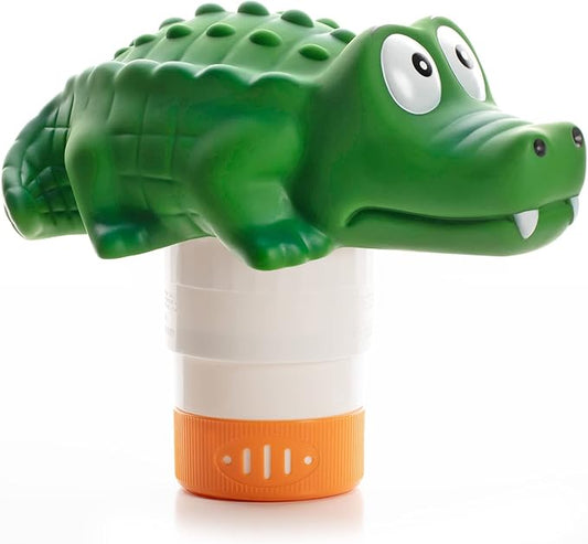 XY-WQ Chlorine Floater, Floating Pool Chlorine Dispenser (Alligator), Fits 1 and 3 Inch Tablets for Large and Small Pools, Hot Tub, Spa
