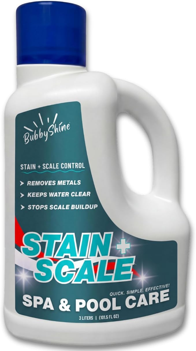 5-in-1 Stain & Scale Control – Hot Tub Chemicals for Spa & Pool, Stain and Scale Control for Hot Tub, Metal + Calcium Remover, Scale Inhibitor, Clarity Support, 3 Liter (101.5 fl oz) – BubbyShine