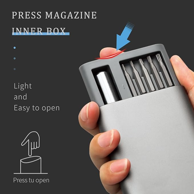 31-in-1 Mini Precision Screwdriver Sets, Portable Magnetic Mini Repair Tool Kit for Phone, Computer, Watch, Laptop, Macbook, Ring Doorbell, Eyeglass, Electronic, Aluminium Alloy Screw Driver
