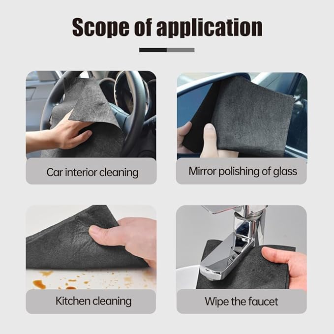 Fliwos Thickened Magic Cleaning Cloth, 2026 New Reusable Microfiber Cleaning Cloths, Streak Free Glass Wiping Cloths, Multipurpose Kitchen Rags Towels for Window, Mirror and Car Glass (15, 8×12 in)