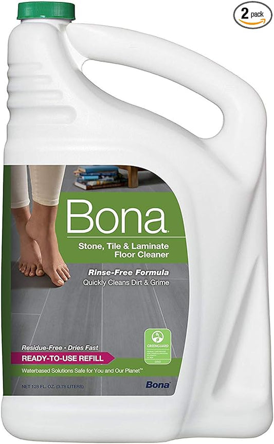 Bona Stone, Tile & Laminate Floor Cleaner Refill, 128 oz, 2 Pack