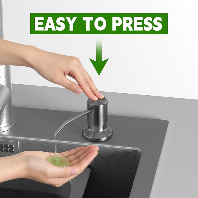 Kitchen Sink Soap Dispenser, Built in SoapDispenser, 47" Extension Tube kit, Counter Lotion Dispenser Pump, No Need More Refills (Gray)