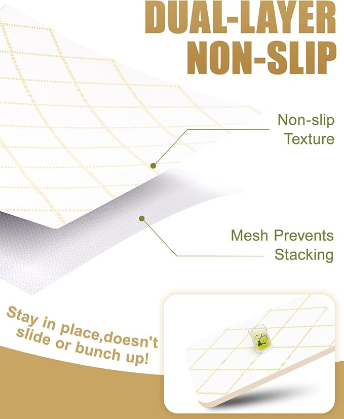 Shelf Liners for Kitchen Cabinets Non-Adhesive, Non-Slip Thickened Shelf Paper Waterproof Washable for Drawer Dresser Pantry Shelve Bathroom Protector Liner