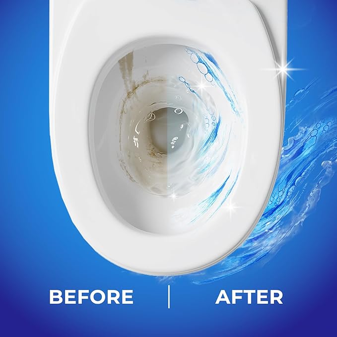 Toilet Bowl Cleaner Rim Hanger, 6 Count Automatic Bowl Toilet Cleaner, Cleans and Freshens Toilet Bowl, Ocean Scent - 7 Month