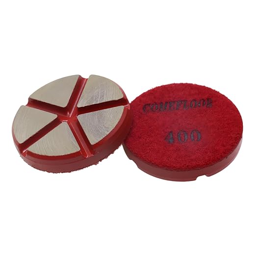 Hybrid Ceramic Transitional Diamond Polishing Pucks for Concrete Terrazzo Floor, 3 Inch Hook and Loop Aggressive Floor Grinding Discs, 400# 3PCS