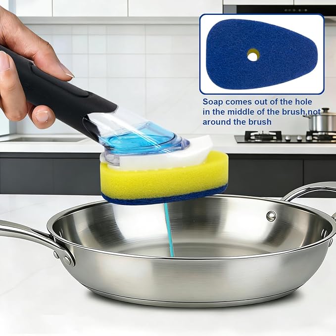 CELOX Dish Wand for Kitchen Sink Cleaning, Dish Scrubber with Soap Dispenser
