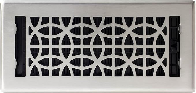 Decor Grates (4-Pack) ECH410-NKL Eclipse Floor Register, 4x10 Inches, Brushed Nickel Finish