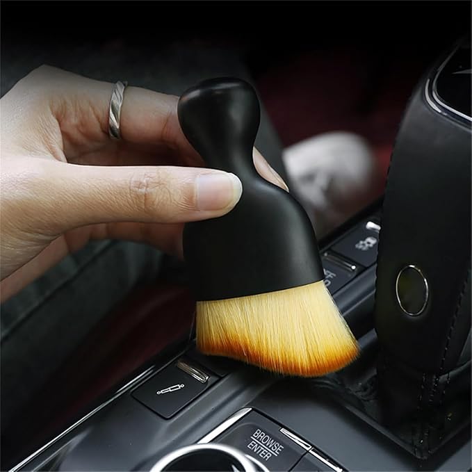 Car Interior Cleaning Brush Set 2PCS, Soft Bristle Car Detailing Brush with Protective Cover, Dashboard Air Vent Cleaner, Scratch-Free for Screen, Keyboard, Laptop & Electronics