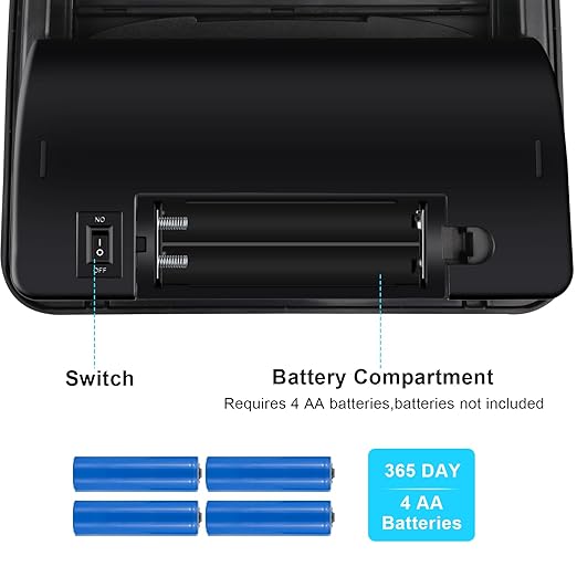50 Liter / 13.2 Gallon Motion Sensor Trash Can with Roll Lid & Wheels - Automatic Touchless Trashcans for Kitchens, Bedroom, Office Trash Bin (Black)
