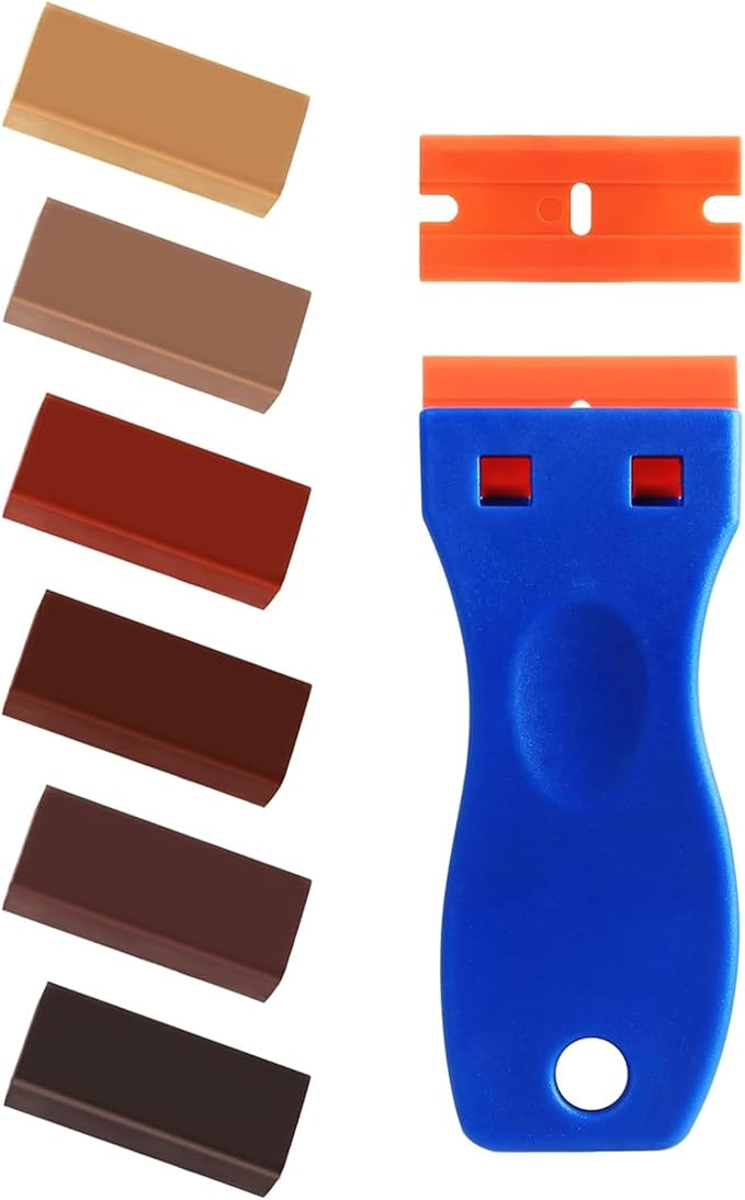 Wood Filler Waxs - 6 Colors Hardwood Floor Scratch Repair Kit, Upgrade Laminate Floor Repair Kit, Vinyl Wood Floor Repair Kit, Furniture Wood Crayons for Scratche Nail Holes Floors Cabinets Doors