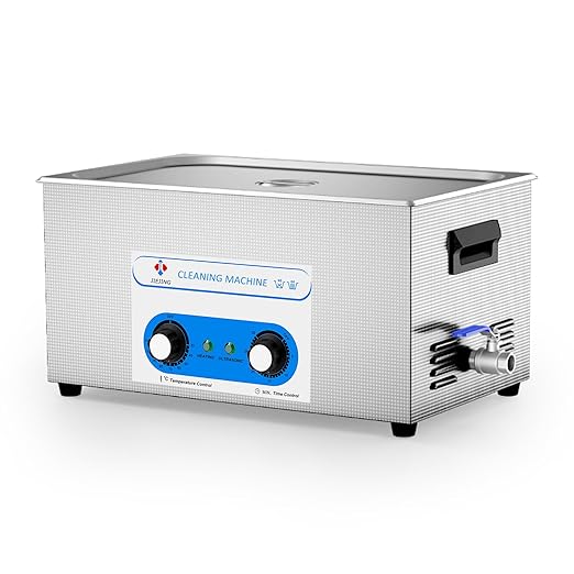 22L Ultrasonic Cleaning Machine 40kHz Knob Control Heated Sonic Cleaner Machine for Carburetor Parts (Basket Included)