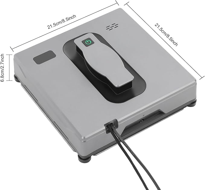 Automatic Window Vacuum Cleaner, 1.69Oz Window Cleaning Robot Cordless Robot Window Cleaner Machine for Homes and Office Buildings 8.5 x 8.5 x 2.7 Inch Silver-Gray