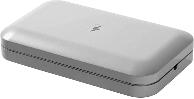 PhoneSoap 3 UV Cell Phone Sanitizer & Dual Universal Cell Phone Charger Box | Patented & Clinically Proven 360-Degree UV-C Light Sanitizer | Disinfects and Charges All Phones (Silver)