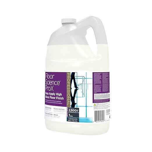 Diversey CBD562405 Floor Science ProX Easy Apply High Gloss Floor Finish, Professional Quick Dry Sealer for Low Maintenance, Ready-to-Use, 1-Gallon (Pack of 4)