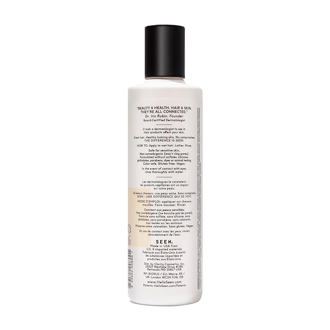 SEEN Shampoo - Scented - Non-Comedogenic Hair Shampoo- Dermatologist-Developed - Safe for Sensitive & Acne Prone Skin