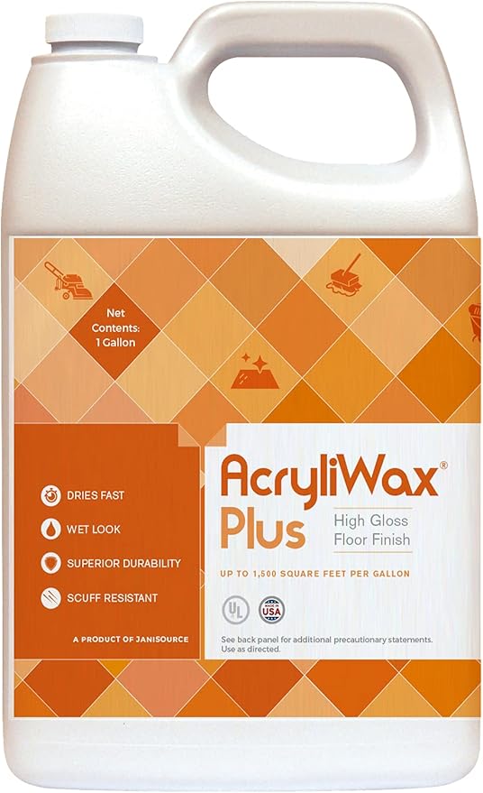 Acryliwax Plus High Gloss Durable Commercial Floor Finish & Wax - 1 Gallon…