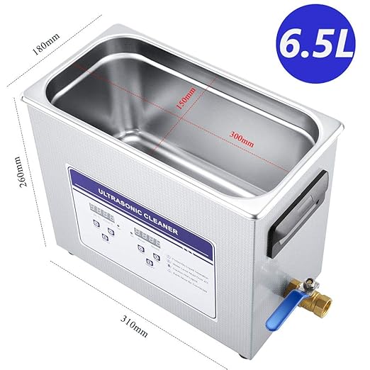 Anbull 6.5L/1.7Gal 180W Professional Ultrasonic Cleaner Machine with 304 Stainless Steel and Digital Timer Heater for Jewelry Watch Coin Glass Circuit Board Small Parts