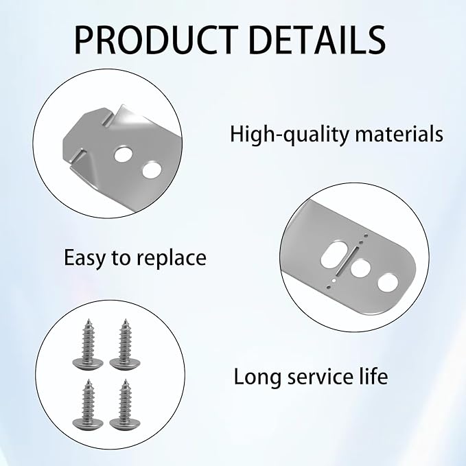 2 Pack Dishwasher Mounting Bracket, Replacement for Bosch 00619985 00605007 00628371, Universal Countertop Stabilizer Bracket Kit for Kenmore Dishwashers, Metal Mounting Kit with Screws