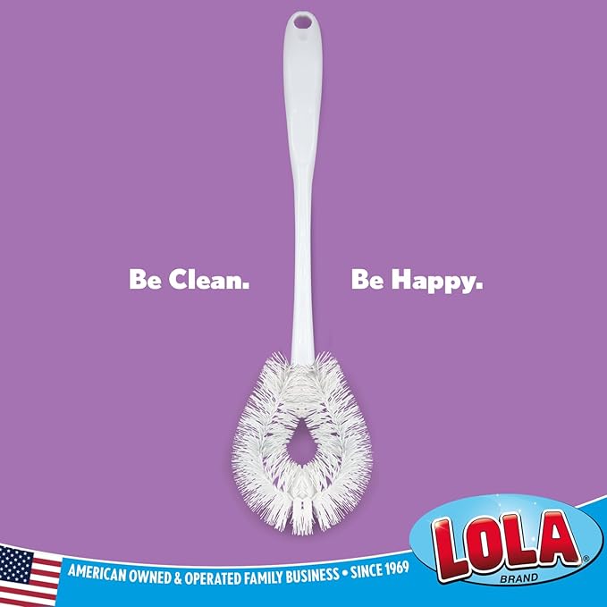 LOLA Toilet Bowl Brush w/Curved Head, 36 Pack, Coated Wire, Durable Poly Bristles, Reaches Under Toilet Bowl Rim