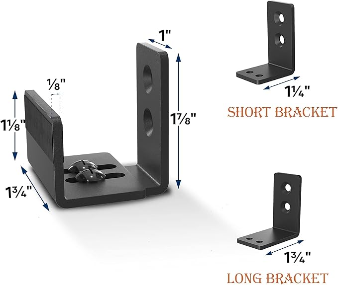 EaseLife Sliding Barn Door Bottom Floor Guide,U Shape,Flexible Adjustable Fit Distance,Flush Flat Bottom Design,Wall Mount System,for Door & Cabinet,Black